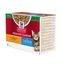 Hill's Science Plan Healthy Cuisine Kitten Stoofpotje Kip & Zeevis - 4 X 12 X 80 Gram