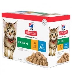 Hill's Science Plan Kitten Maaltijdzakjes Kip & Zeevis - 4 X 12 X 85 Gram