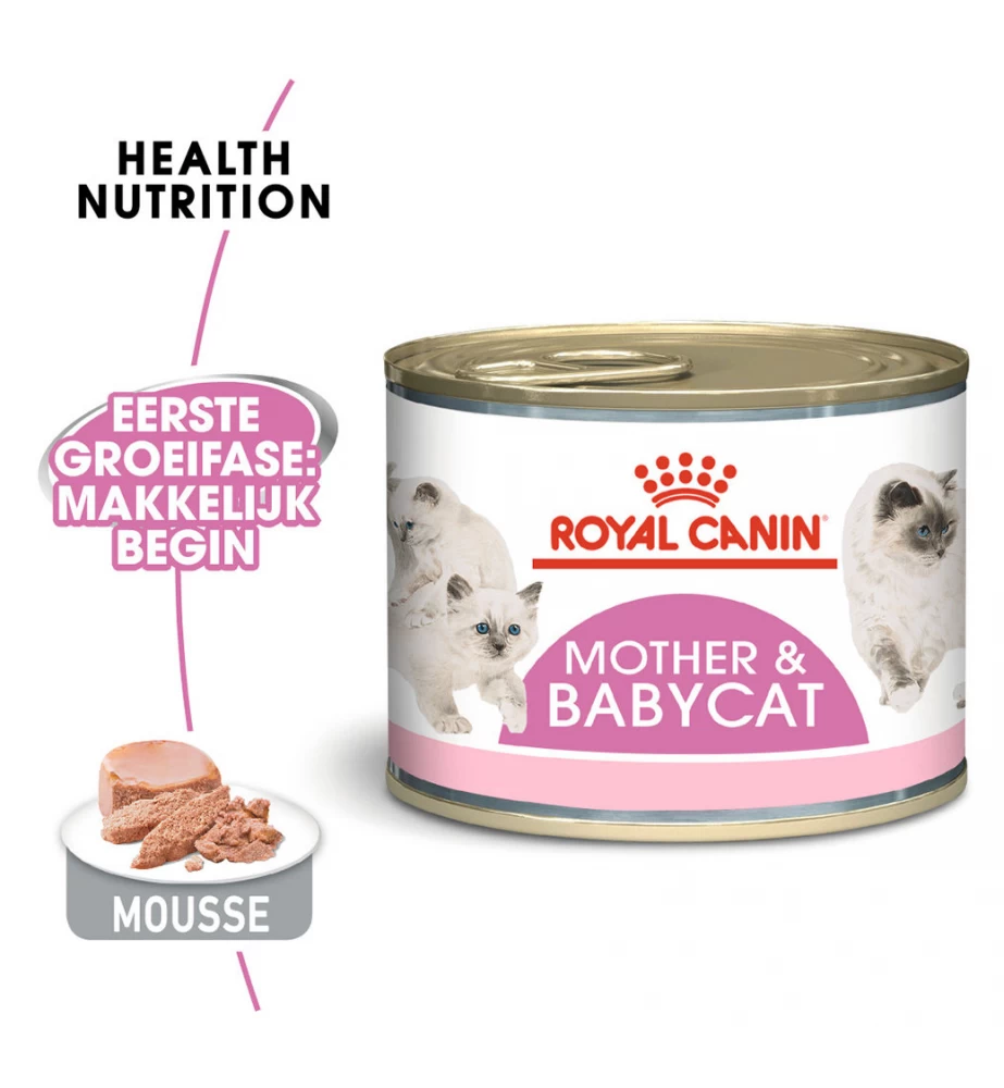 Royal Canin Mother & Babycat Mousse - 12 X 195 Gram 4 Royal Canin Mother & Babycat Mousse - 12 X 195 Gram - Afbeelding 2